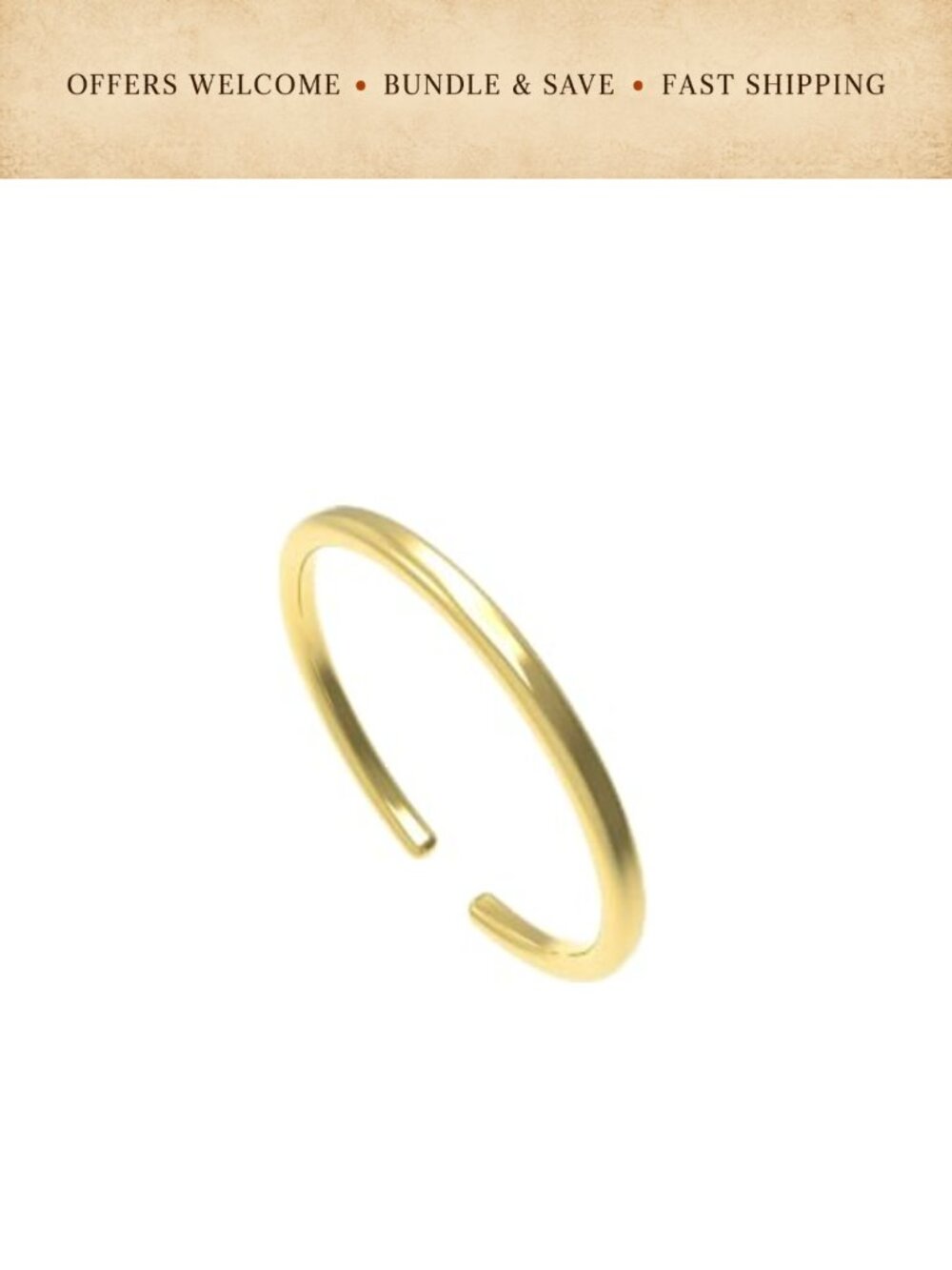 14k Gold Filled 1mm Thin Wire Adjustable Toe Ring Band